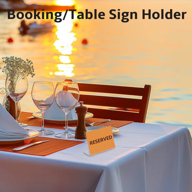 Daletu 20 PCS 3.5 x 2.5 inch Small Acrylic Sign Holder, Mini Acrylic Food Signs Labels for Party Buffet, Retail Price Display Holder, Clear Plastic Counter Top Stand for Place Cards, Name Card, Wedding Signs - Image 5